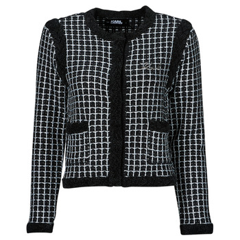 Vêtements Femme Vestes / Blazers Karl Lagerfeld classic boucle cardigan Noir / Blanc
