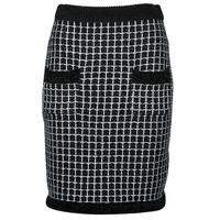 Vêtements Femme nbspLongueur des jambes :  boucle knit skirt Noir / Blanc