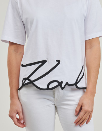 Karl Lagerfeld karl signature hem t-shirt Blanc
