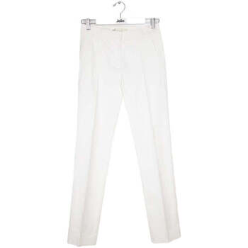 Vêtements logo Pantalons Max Mara Pantalon droit en coton Blanc