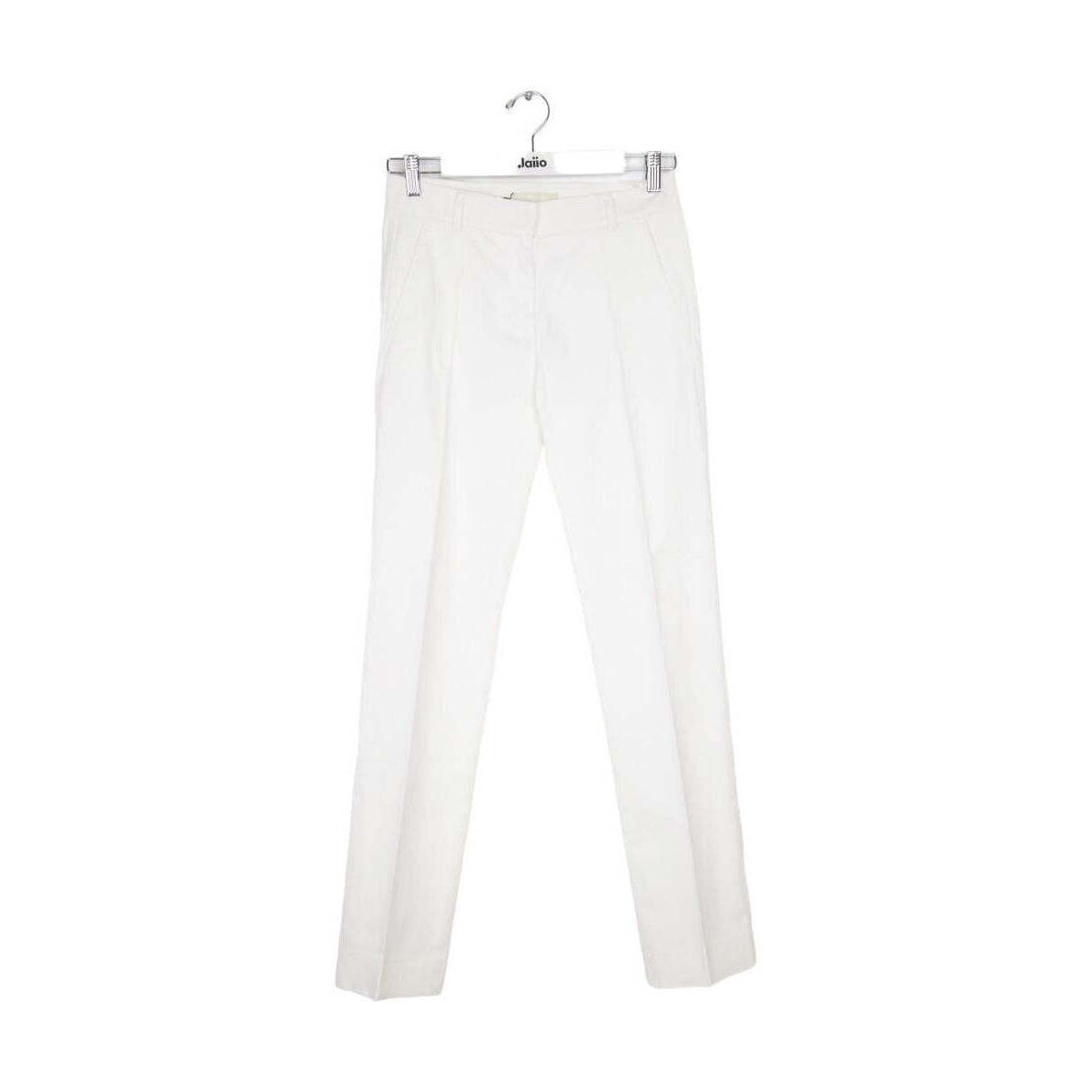 Vêtements Femme Pantalons Max Mara Pantalon droit en coton Blanc