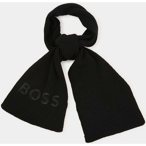 Accessoires textile Garçon en 4 jours garantis BOSS Écharpe enfant Black  avec logo ton sur ton Noir