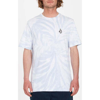 Vêtements Homme organic cotton slogan hoodie Rot Volcom Camiseta  Iconic Stone Dye Celestial Blue Bleu