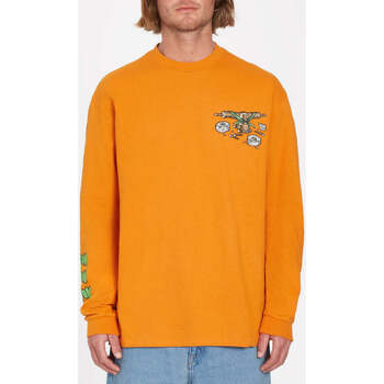 Vêtements Homme organic cotton slogan hoodie Rot Volcom Camiseta  Todd Bratrud Ls Saffron Orange
