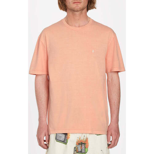 Vêtements Homme et décontracté dans lesprit de la marque ! Commencez par opter pour une paire de Volcom Camiseta  Solid Stone Emb Peach Bud Orange
