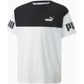 Vêtements Enfant T-shirts & Polos Puma Tee-shirt ENFANT  POWER COLORBLOCK Blanc