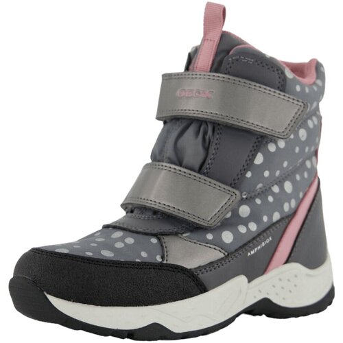Chaussures Fille Bottes Geox  Gris