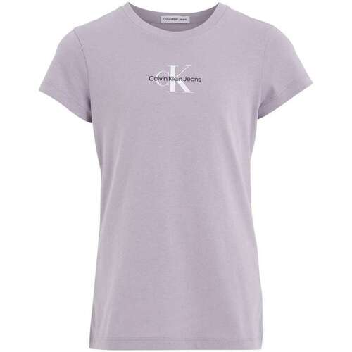 Vêtements Fille T-shirts manches courtes Calvin Klein neck JEANS 153082VTAH23 Violet