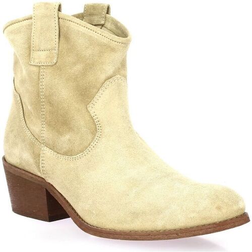 Chaussures Femme entry Boots Exit entry Boots cuir velours Beige