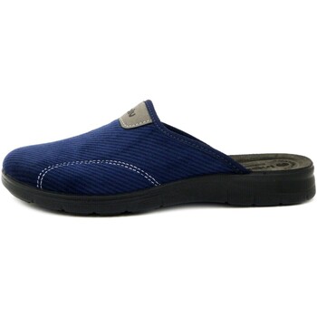 Chaussures Homme Chaussons Inblu Homme Chaussures, Mule, Textile, Semelle Cuir-BG51 Bleu