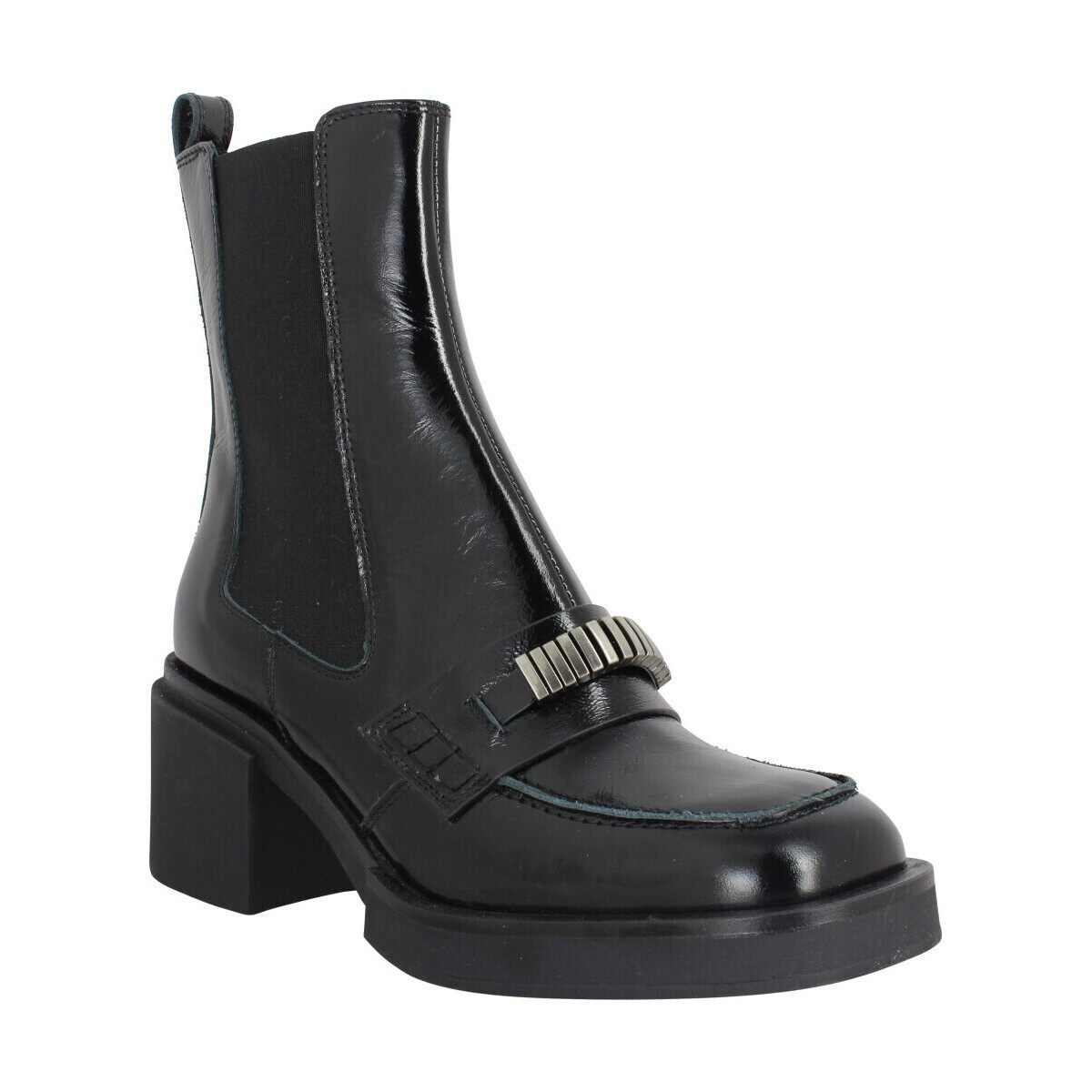 Chaussures Femme Bottines Elvio Zanon 801 Cuir Femme Noir Noir