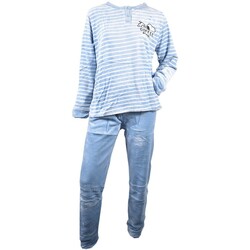 Vêtements Femme Pyjamas / Chemises de nuit Ozabi Pyjama Femme Long SWEET SECRET Bleu