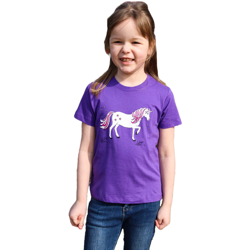 Vêtements Enfant T-shirts manches courtes British Country Collection Dancing Unicorn Violet