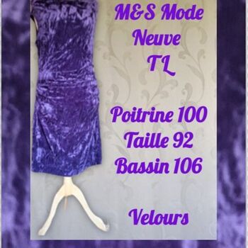 Ms Mode robe velours neuve M&S Mode T L Violet