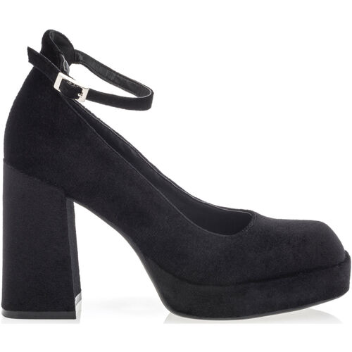 Chaussures Femme Escarpins Vinyl Shoes Mid Heel Slingback Court Shoe Noir