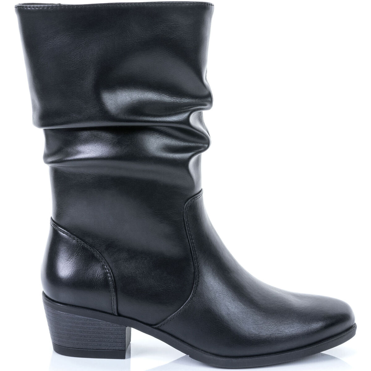 Chaussures Femme Boots Zippées Semelle Compensée Cuir Boots / bottines Femme Noir Noir