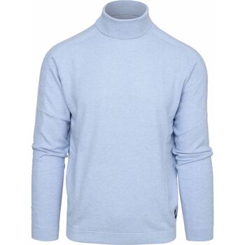 sweat-shirt blue industry  pull col roulé bleu clair 