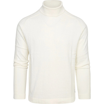 sweat-shirt blue industry  pull col roulé off white 