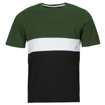 Vêtements Homme T-shirts PFN manches courtes Jack & Jones JJEREID BLOCKING TEE SS Vert