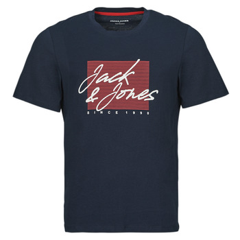 Vêtements Homme T-shirts manches courtes Jack & Jones JJZURI TEE SS CREW NECK Marine
