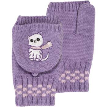 gants enfant isotoner  mitaines avec broderie chaton 