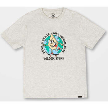 Vêtements Enfant T-shirts puma manches courtes Volcom Camiseta niño  Dontcontaminate - Bone Heather Gris