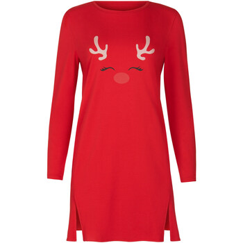 Vêtements Femme Pyjamas / Chemises de nuit Lisca Chemise de nuit manches longues Holiday  Cheek Rouge