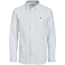 Vêtements Homme Chemises manches longues Jack & Jones Chemise slim coton Blanc