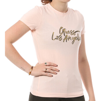 Vêtements Femme T-shirts manches courtes Guess G-W3YI18J1314 Rose