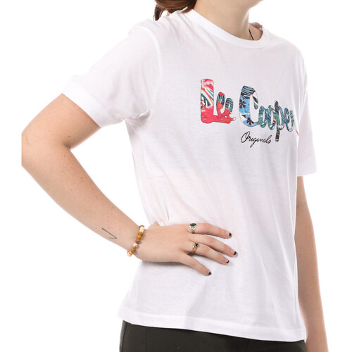 Vêtements Femme T-shirts Comes manches plaid Lee Cooper LEE-009549 Blanc