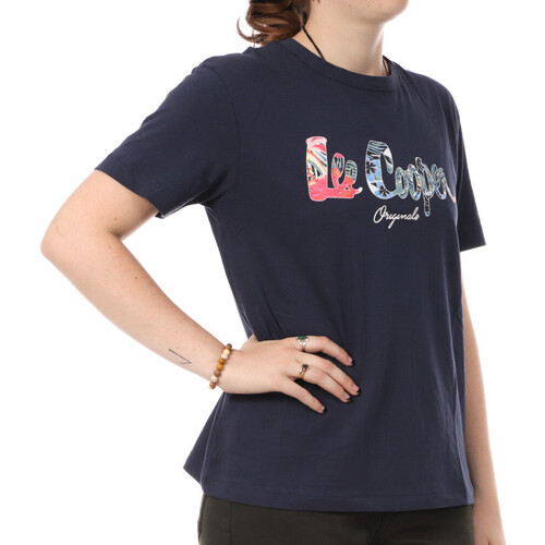 Vêtements Femme T-shirts Comes manches plaid Lee Cooper LEE-009549 Bleu
