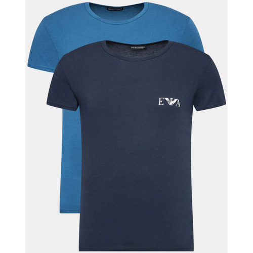 Vêtements Homme T-shirts manches courtes Emporio Armani - Tee-shirt X2 - marine et bleu Autres