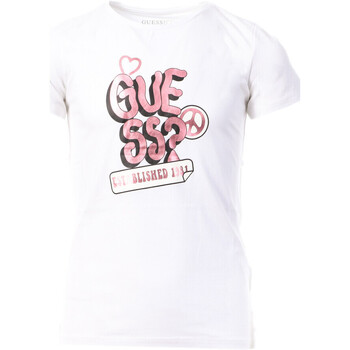 Vêtements Fille T-shirts manches courtes Guess G-J3YI14K6YW4 Blanc