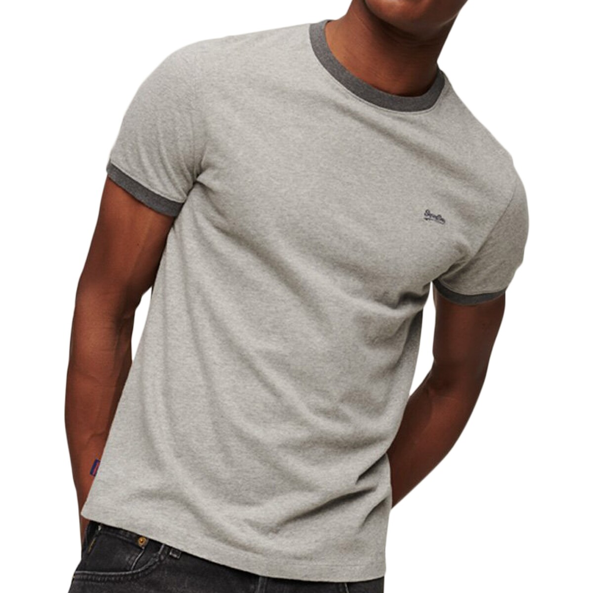 Vêtements Homme T-shirts manches courtes Superdry Essential Logo Ringer Gris