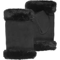 Accessoires textile Fille Gants Isotoner Mitaines avec bordure fausse fourrure Noir