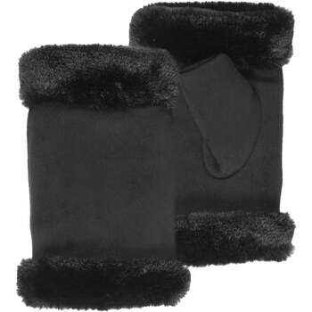 Accessoires textile Fille Gants Isotoner Mitaines avec bordure imitation fourrure Noir
