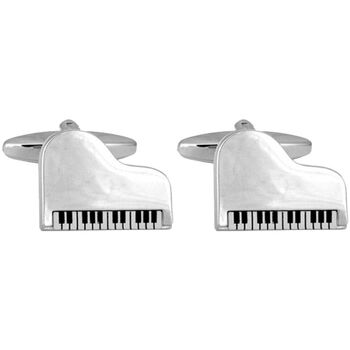 boutons de manchettes cravate avenue signature  boutons de manchette grand piano blanc 