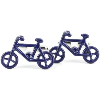 boutons de manchettes tony & paul  boutons de manchette vélo bleu bleu 