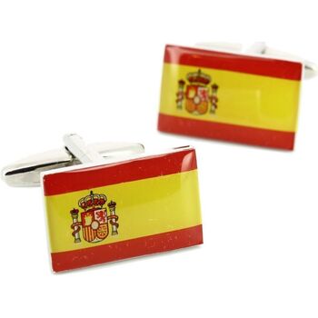 boutons de manchettes cravate avenue signature  boutons de manchette drapeau espagnol jaune 
