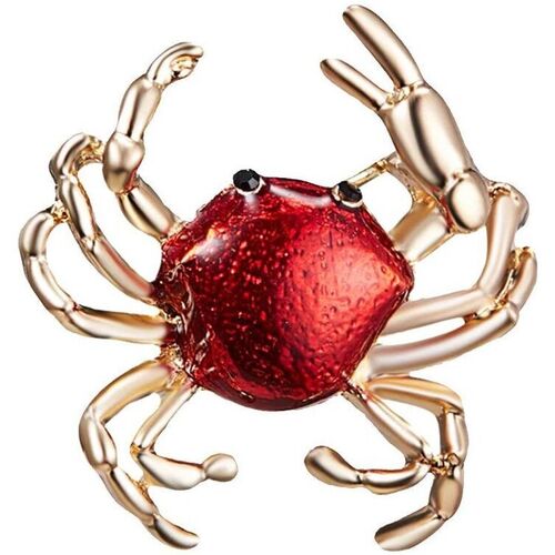 Montres & Bijoux Femme Broches / Epingles Clj Charles Le Jeune Broche Crabe de Darwin Rouge