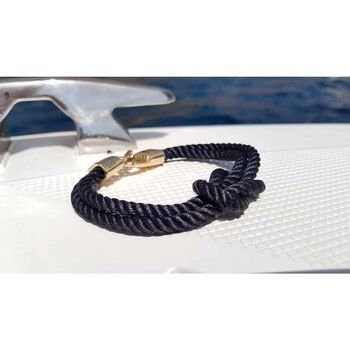 Clj Charles Le Jeune Bracelet Noeud marin corde Noir