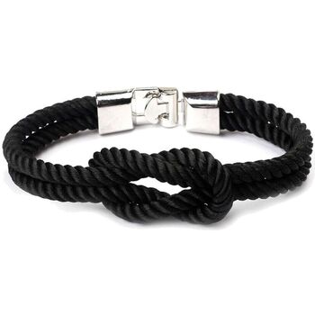 Montres & Bijoux Homme Bracelets Clj Charles Le Jeune Bracelet Noeud marin corde Noir