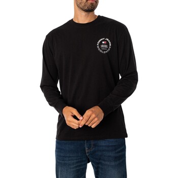 Vêtements Homme T-shirts manches courtes Tommy Jeans T-shirt à manches longues pour l'entrée du cercle Noir