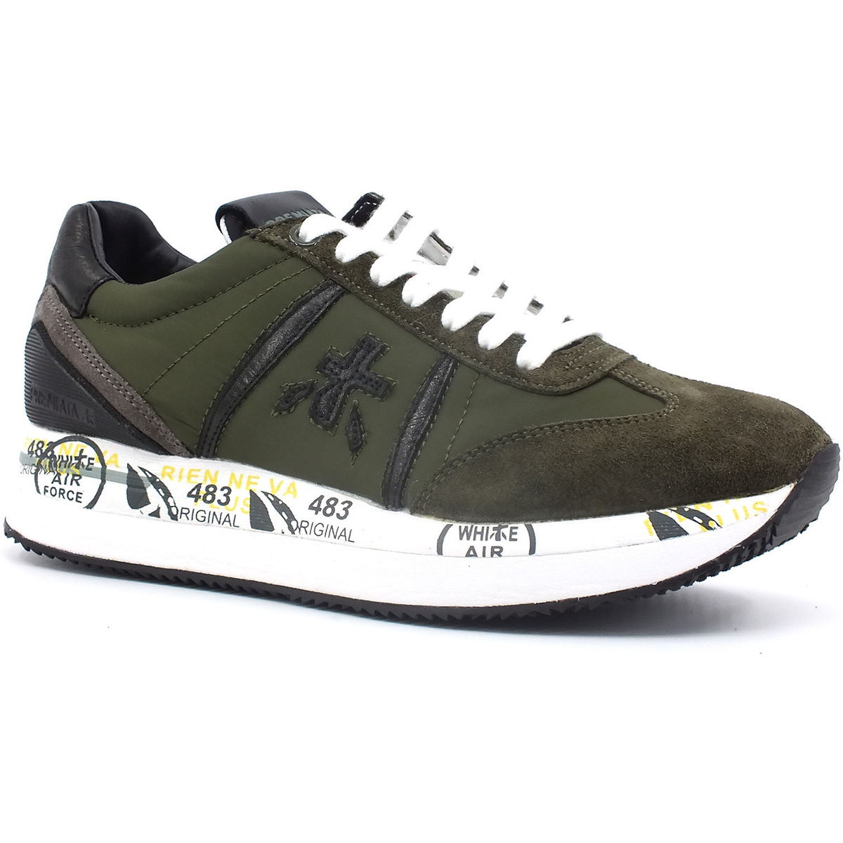 Chaussures Femme Bottes Premiata giving Sneaker Donna Military Green CONNY-6495 Vert
