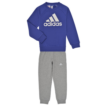 Vêtements Garçon striped sleeves T-shirt Adidas Ronde Sportswear LK BOS JOG FT Bleu / Gris
