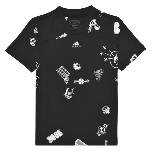 Vêtements Enfant T-shirts manches courtes state Adidas Sportswear J BLUV T Noir / Blanc