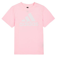 Vêtements Fille T-shirts manches courtes Adidas football Sportswear LK BL CO TEE Rose / Blanc