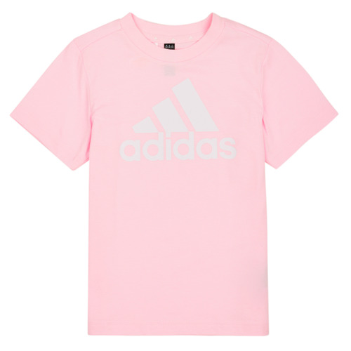 Vêtements Fille T-shirts manches courtes Adidas fv1310 Sportswear LK BL CO TEE Rose / Blanc