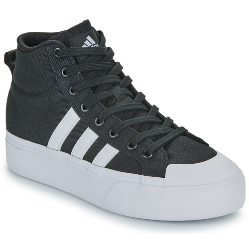 Chaussures Femme Baskets montantes Adidas Sportswear WITH BRAVADA 2.0 MID PLATFORM Noir / Blanc