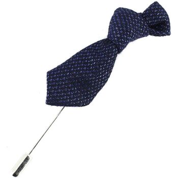Montres & Bijoux Femme Broches / Epingles Cravate Avenue Signature Boutonnière mini cravate stripe Bleu